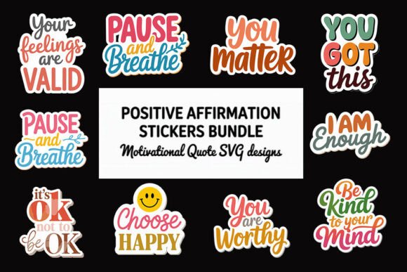 Download Positive Affirmation Stickers Bundle, - Positive affirmation Collection