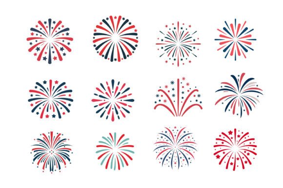 Download 4th of July Fireworks Vector Clipart Set - Clipart set Collection