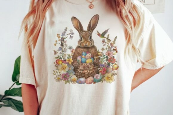 Download Easter Bunny Floral Eggs Bird Hummin Png - Floral eggs Collection