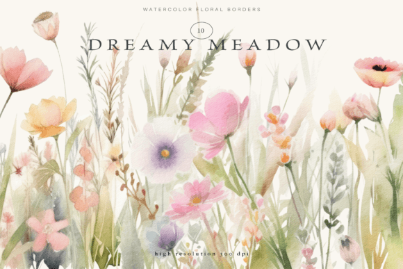 Download Wild Flowers Floral Border Clipart Set - Clipart set Collection