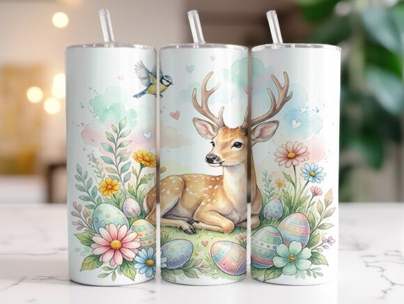 Download Pastel Easter Deer Floral Eggs Tumbler - Floral eggs Collection