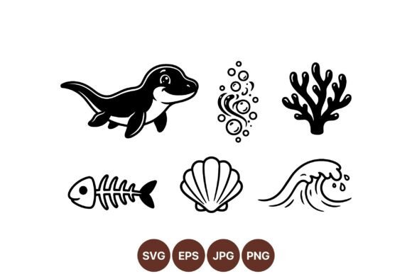 Download Cute Ocean Animals Clipart Set - Clipart set Collection