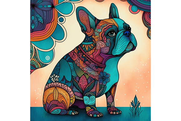 Download French Bulldog Wall Art Floral Drawing 5 - Floral drawing Collection