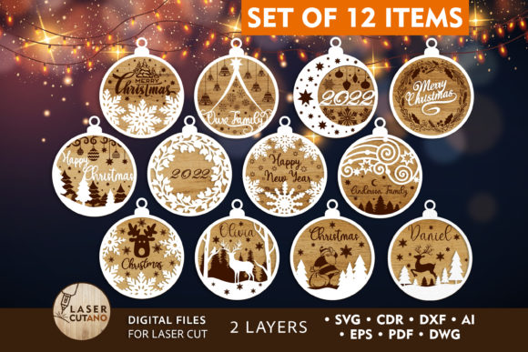 Download Bundle CHRISTMAS ORNAMENTS Craft Files - Craft files Collection