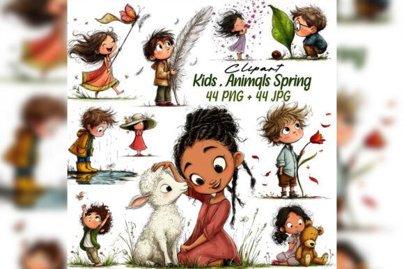 Download Whimsical Kids Nature Clipart Set - Clipart set Collection