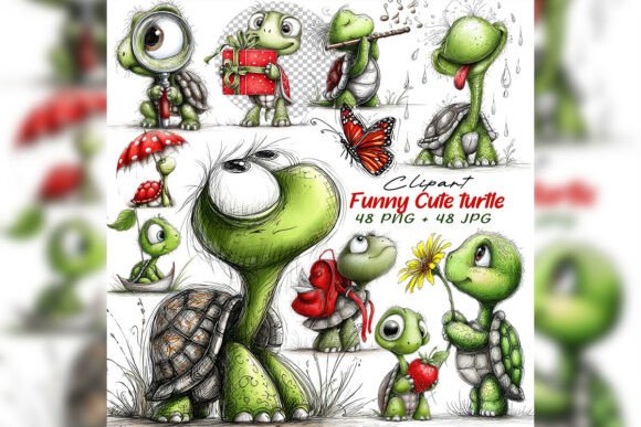 Download Whimsical Turtle Clipart Set - Premium Resources